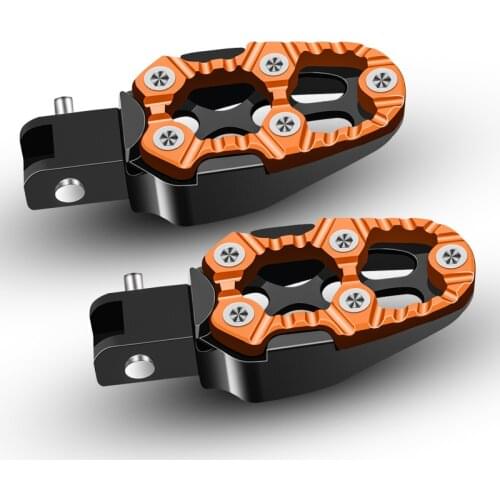 1 Pair Universal 8mm Metal Motorcycle Foot Pegs Pedals Footrests with Spring for dirt Pit Bike
