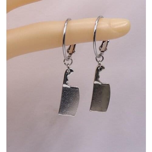 1pair Vintage Handmade Simple Fashion Design punk knife style Kitchen knife Earrings Drop Earrings