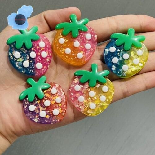Good Quality 1pcs Resin Strawberry Shoe Decorations Garden Shoes Accessories Fit Croc Jibz Charm Children Party Present