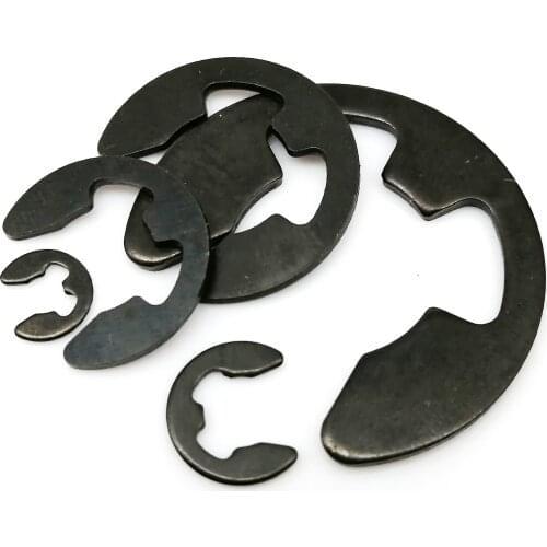 10/50/100pcs M1.2-M24 GB896 DIN6799 Black Steel E C Type Shaft External Retaining Ring Split Washer Snap Collar Clip Circlip