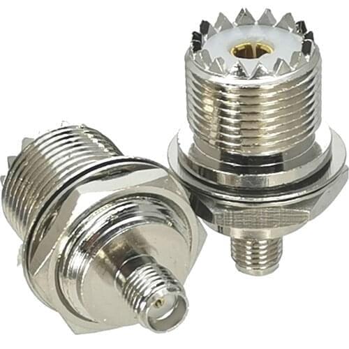 10Pcs SMA Female jack to UHF SO239 Female Jack Bulkhead Nut RF Adapter Connector Coaxial High Quanlity 50ohm