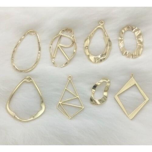 10pcs Matt Gold Irregular Geometry Water Drop Charms Ripple Pendant for DIY Earrings Jewelry Findings Making Accessories