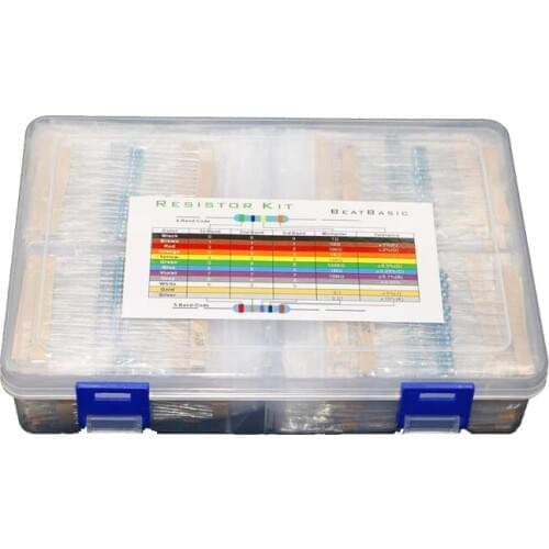 2600pcs/lot 130 Values 1/4W 0.25W 1% Metal Film Resistors Assorted Pack Kit Set Lot Resistors Assortment Kits Fixed resistor