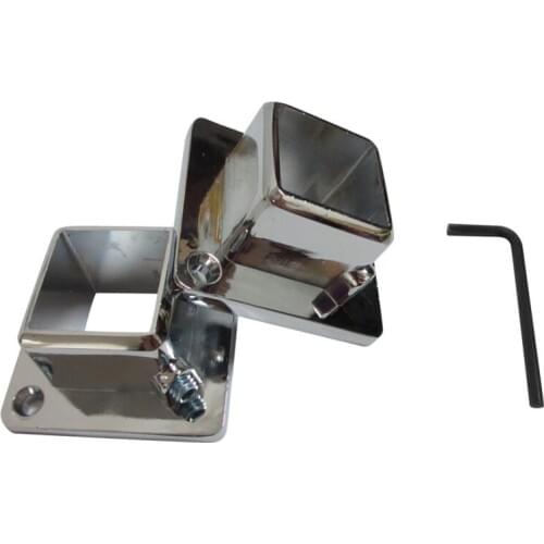 Clothes Rack Square Flange Seat 25*25mm Square Pipe Stainless Steel Tube Support Display Rack Fittings 4pcs