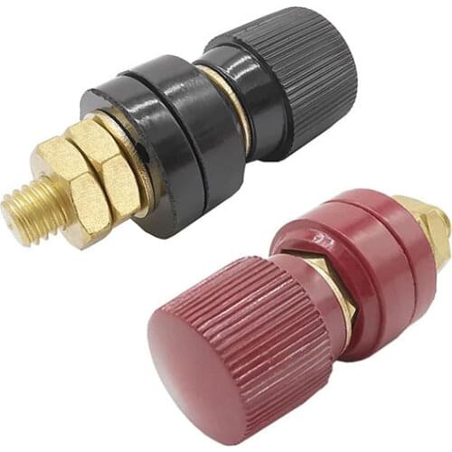 555 M8 Male Plug Screw 200A High Current Terminal Connectors 555 Type M8 8mm Power Terminals Binding Post Connector Red & Black
