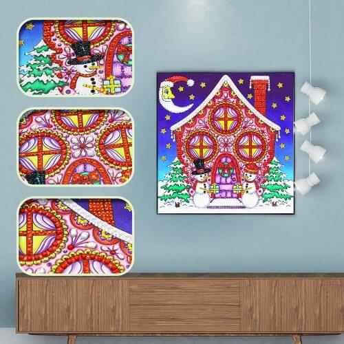 5D Diamond Painting DIY Shaped Crystal Diamond Embroidery Set ‘Cartoon House’ Home Decoration Gift