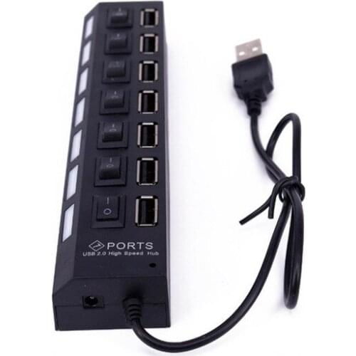7-port USB HUB with Independent Switch 7-port HUB with Switch One Point Seven High-speed USB Interface Hub Data Transmission