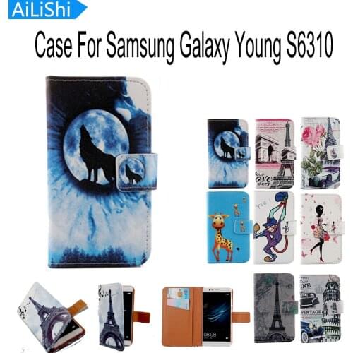 AiLiShi Hot Sale Cartoon Flip Cover Skin Pouch With Card Slot PU Leather Case Phone Case For Samsung Galaxy Young S6310