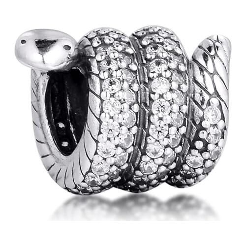 Charms 925 Original Fit Pandora Bracelets Sterling Wrapped Snake Charm Beads for Jewelry Making Women Berloque