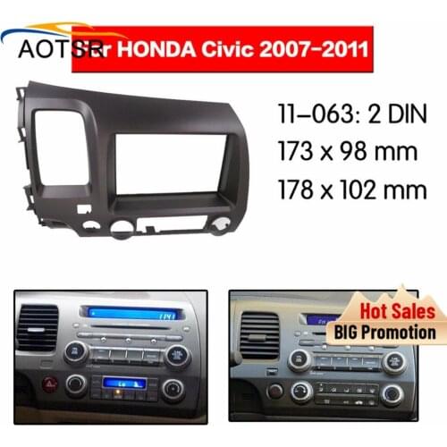 Car Radio Facia For Honda Civic 2007 2008 2009 2010 2011 2 Din dvd player Fascia Car Stereo Radio Installtion Dash