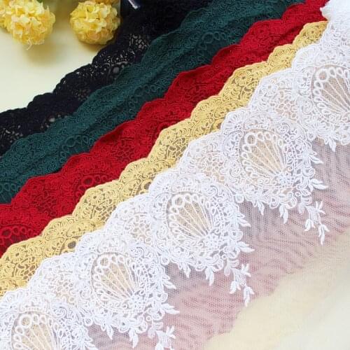 Free Shipping Off-White Gauze Embroidery Lace Trim Lace Fabric DIY 23cm 3Yds/lot