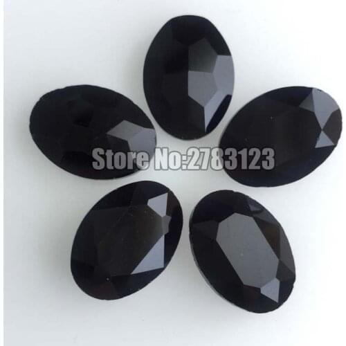 Free shipping good quality AAA+ Glass Crystal balck oval shape pointback rhinestones,diy/nail art accessory SWOP002