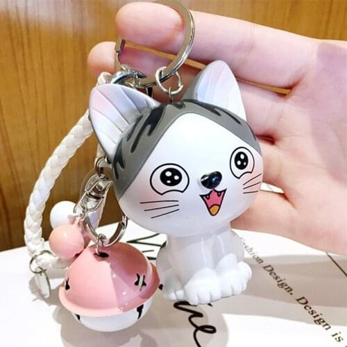 12 style Korean Version of The Cute Cartoon CC Cat Keychain Smiley Cat Men and Women Key Ring Jewelry Car Chain Bag Pendant Gift