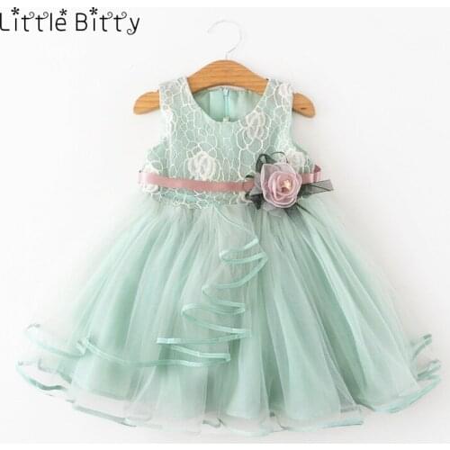 Baby Girls Floral Lace Dresses Princess Dress Roupa Infantil Menina Kids Dress Girls Summer Sleeveless Dresses For 0-5Years