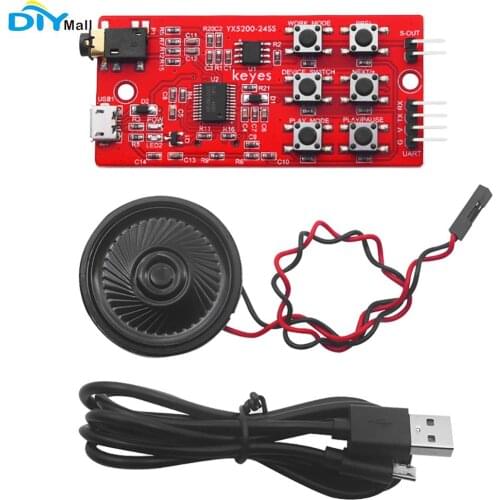 Keyes YX5200 MP3 Voice Module Decoder DFPlayer Audio Voice Serial Control DIY Music Learning Kit for Arduino