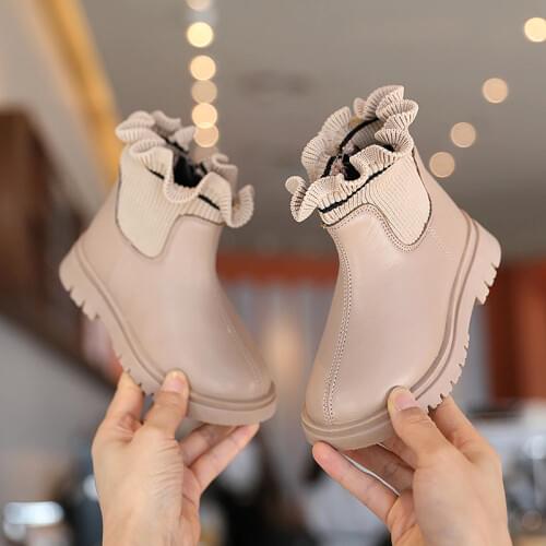 1 3 5 6 9 10 12 Years Baby Fashion Lace Socks Little Girl Ankle Autumn Winter ChildrenS Big Kids Shoe Princess PU Leather Boots