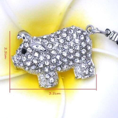 Fashion Pendant Animal Shape Keychain Cute Pig Keychain Alloy Rhinestone Jewelry Car Keychain Female Bag Buckle Holiday Gift