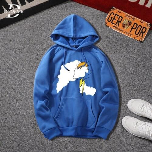 Men Harajuku Hooded Sweatshirts 2021 Spring Autumn Mens Hip Hop Streetwear Hoodies Fleece Loose Solid Pullover Cloud DIY Printed