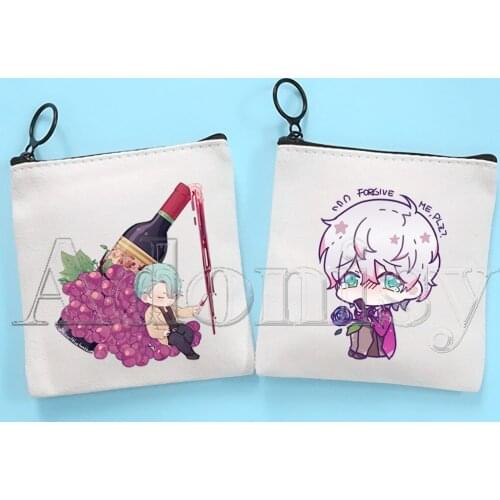 Mystic Messenger Hand-painted Wallet Blank Canvas Pure White Cloth Bag Customized Hand-painted Small Coin Bag
