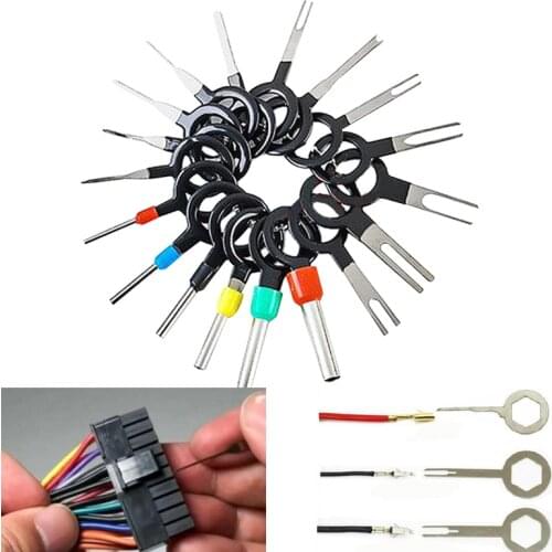 11pcs 18Pcs Aluminum Car Electrical Wiring Crimp Connector Pin Extractor Kit Automotive Plug Terminal Remove Tool