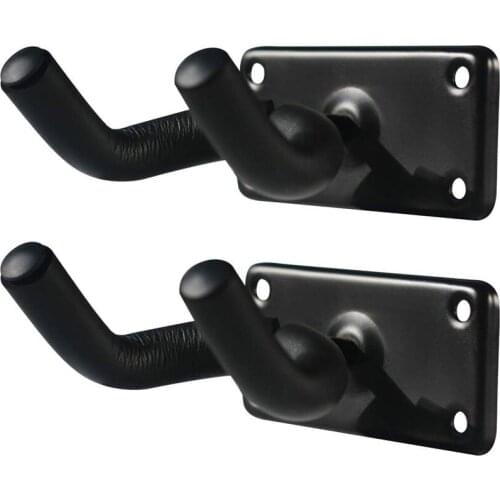 2pcs Guitar Wall Mount Hanger Metal Non-Slip Hook Holder Stand Bracket for Display Acoustic Electric Guitar Bass Ukulele Violin