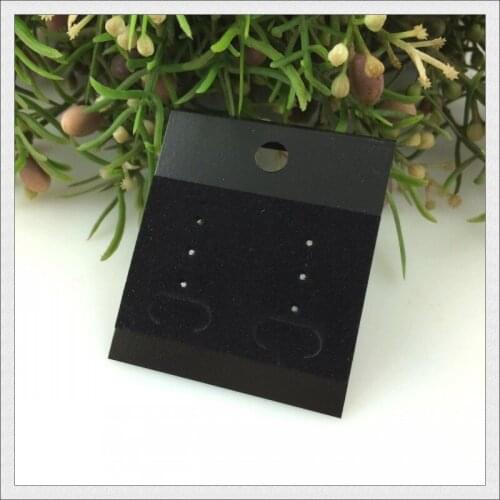 New Fashion! Wholesale 200pcs/lot Black Plastic+Velvet Earrings Card 5x4.5cm Custom Jewelry Earring Packaging Display Cards