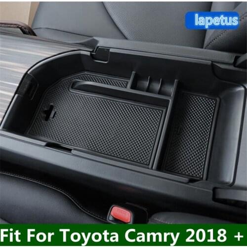 Car Armrest Storage Pallet Tray Container Multi-grid Box Cover Kit Trim Accessories Fit For Toyota Camry 2018 - 2021 Plastic