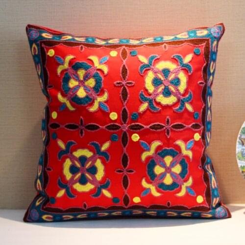 Embroidery Cushion Pillow Bedside backrest folk-custom pillow Sofa cushion covers Pillow cover