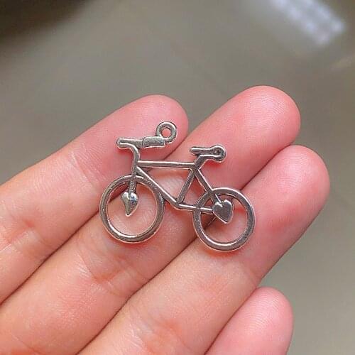 30pcs Classic Punk Cute Bike Cycling Bicycle Charms Pendants, Diy Couples Bracelet Necklace Aesthetics Accessories Jewelry Make