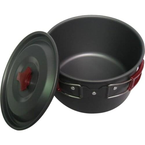 3L 19*11CM Aluminum Alloy Outdoor Camping Pot Camping Cookware Picnic Dishes Portable Single Pan Pot Outdoor Tableware Hiking