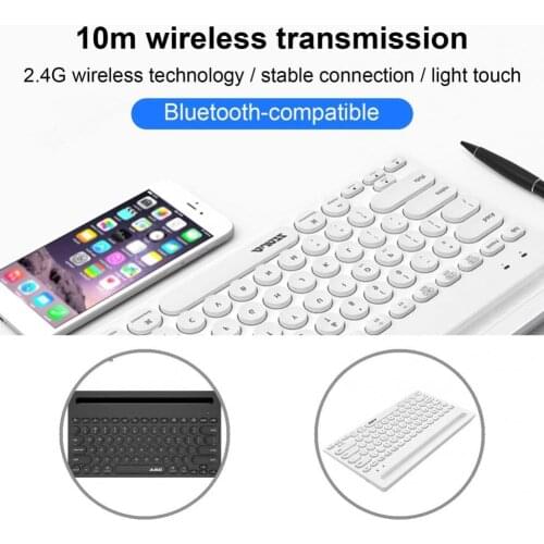 79 Keys AJAZZ Practical Round Key Wireless Keyboard Lightweight Laptop Keyboard Power-saving for Computer