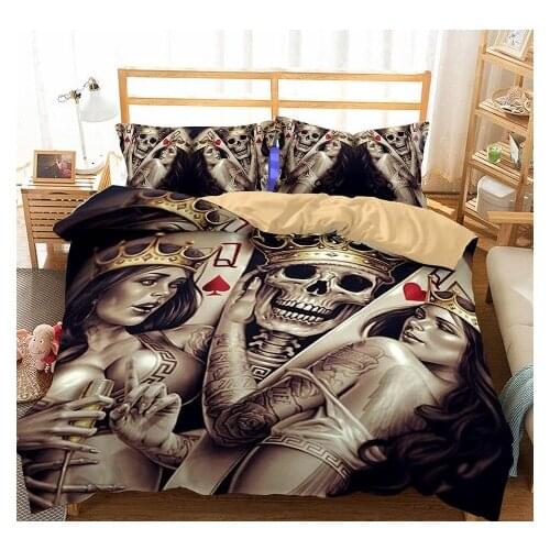 Drop Shipping 3D Skull Bedding Set Print Duvet cover set life like Bedclothes with pillowcase bed set Home Textiles