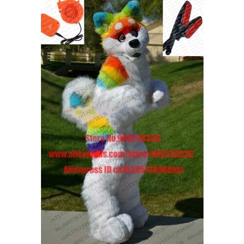 3-D Eyes Fursuit Fullsuit Teen Costumes Rainbow Husky Dog Wolf Fox Furry Suit Custom For Child Adult