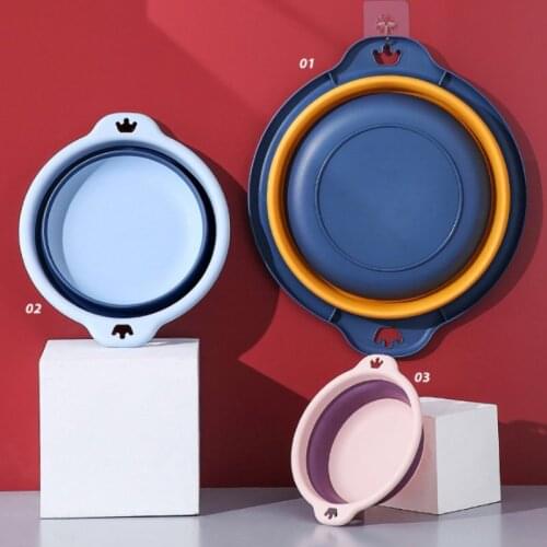 1PCS Collapsible Wash Basin Portable Plastic Dish Basin with Hanging Hole Safe And Durable for Washing Camping Kitchen Accessory