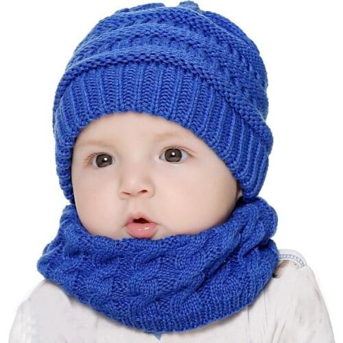 Childrens Winter Hat Baby Girl Hats For Newborn Autumn Warm Knitted Hat And Scarf For Girls Baby Photography Props Winter Cap