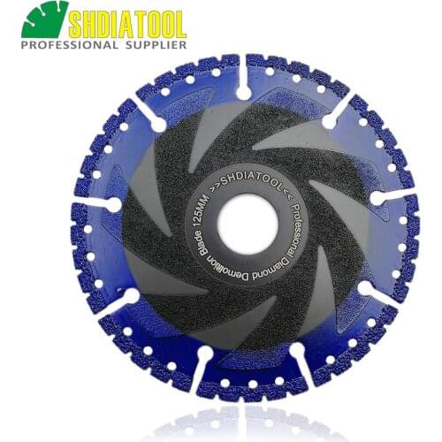 SHDIATOOL 5"/125mm Vacuum Brazed Diamond Blade Cutting Disc Multi Purpose Rescue Diamond wheel Demolition sawblade disc