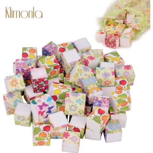 Random Pcs/Bag Mini Small Square Mix Design Sponge Buffing Nail Files Nail Buffer Manicure Salon UV Gel Pattern Beauty Tools