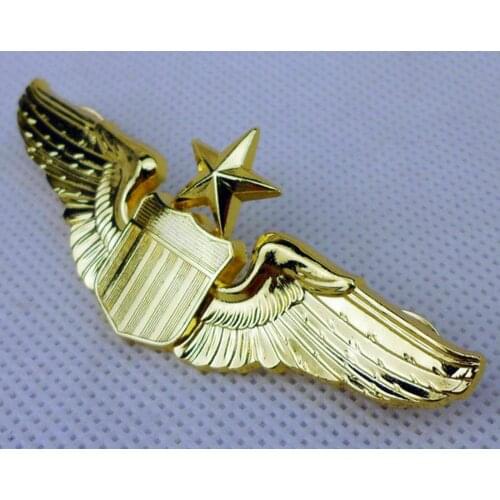 Golden USAF U.S. AIR FORCE SENIOR PILOT METAL WING BADGE INSIGNIA CLASSIC - World military Store