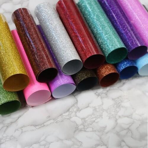 SUNICE Glitter Heat Transfer Vinyl 17 colors transfer vinyls iron on transfers for clothing decor hat bag shirts vinyl films