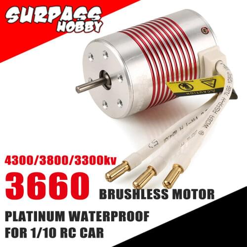 Surpass Hobby 3660 Platinum Waterproof Brushless Motor Engine 4300KV 3800KV 3300KV 50000RPM for 1/10 RC Car Truck Model