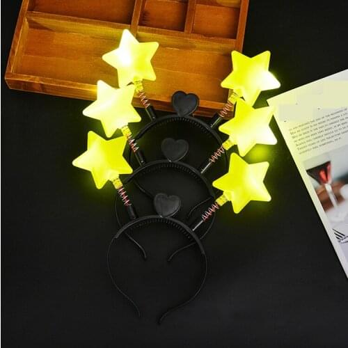 LED Headband Luminous Star Headdress Hair Band Hairdband For Children Adult Gift Toy Concert Decoration Light up Party Props