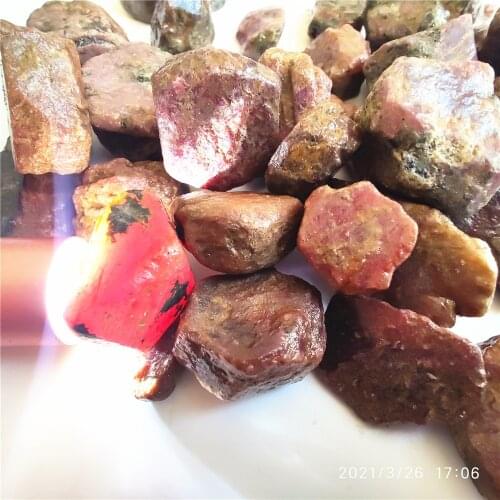 High Quality Bulk Natural Red Corundum Real Raw Ruby Gemstone Hand-carved Materials for Jewellery Making Mineral Specimen