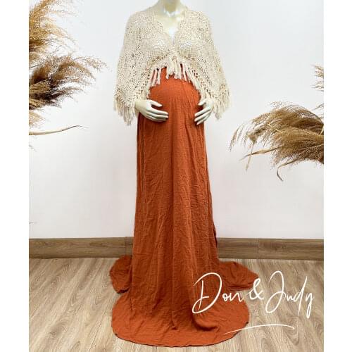 DON&JUDY Retro Boho Photography Dress Women Maxi Gown Wedding Party Anniversary Prom Maternity Dresses for Photo shoot 2021