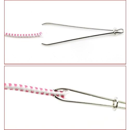 2pcs DIY Tools Elastic Band Tape Punch Cross Stitch Practical Wear Elastic Clamp High Quality Garment Clips Sewing (wear Rope)