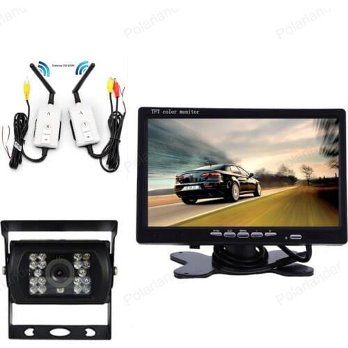 3in1 Rearview Parking Monitor Car Video With Rear View Camera For Truck Bus Vehicle Wireless Adapter Kit 7 Inch 2.4G