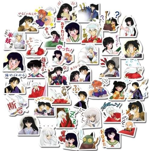 40pcs/set Cartoon Anime Inuyasha Sticker Waterproof Suitcase DIY Laptop Guitar Skateboard Toy Lovely Sticker
