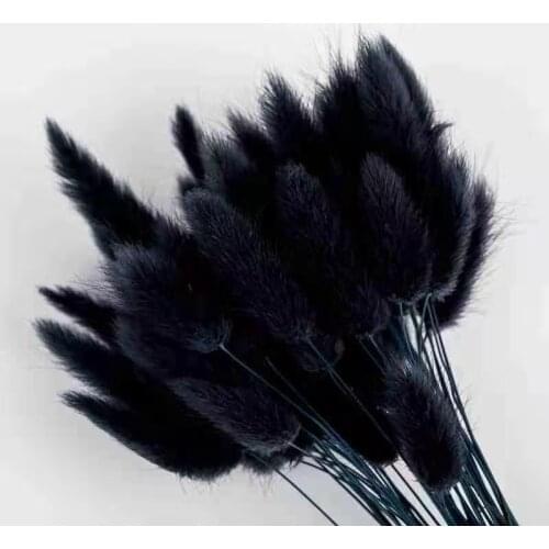 50Pcs/Lot Black Pampas Rabbit Tail Grass Artificial Flowers for Decoration Flores Plants Home Decor Trawa Pampasowa Wholesale