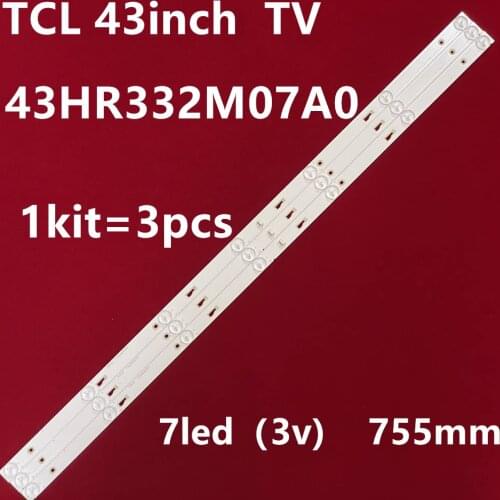 755MM 3PCS LED backlight strip for 43”TV TCL 43D2700 1.109.0000000150 LC430DUY-SHA1 tv Artel 43A9000 43HR332M07A0
