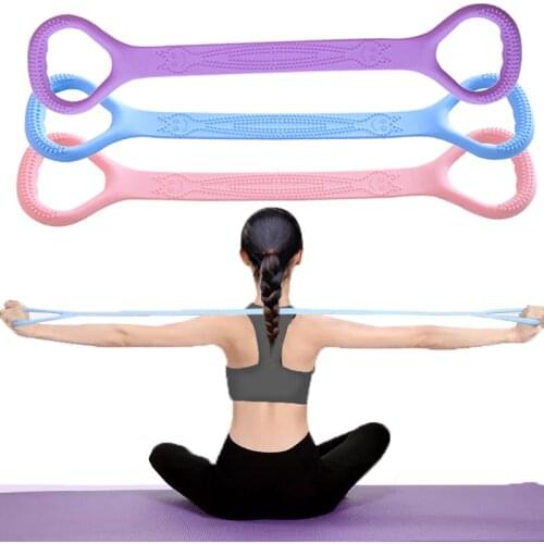 8 Word Yoga Resistance Rubber Bands for Fitness Exercise Elastic Band Bodybuilding Yoga Accessories Portable Fitness Equipment