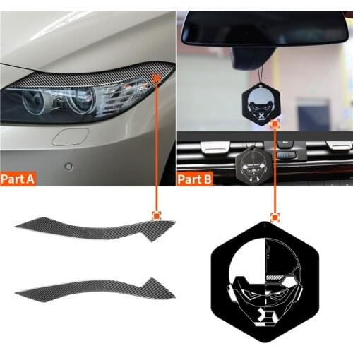 Car Front Headlight Eyebrows Protection Cover Stickers Real Carbon Fiber Headlamp Decoration Strips For BMW Z4 E89 2009-2015